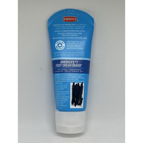 O'Keeffe's Foot Cream For Healthy Feet Repairs Dry Cracked Feet 3.0 Oz Pack of 3 - Picture 3 of 3